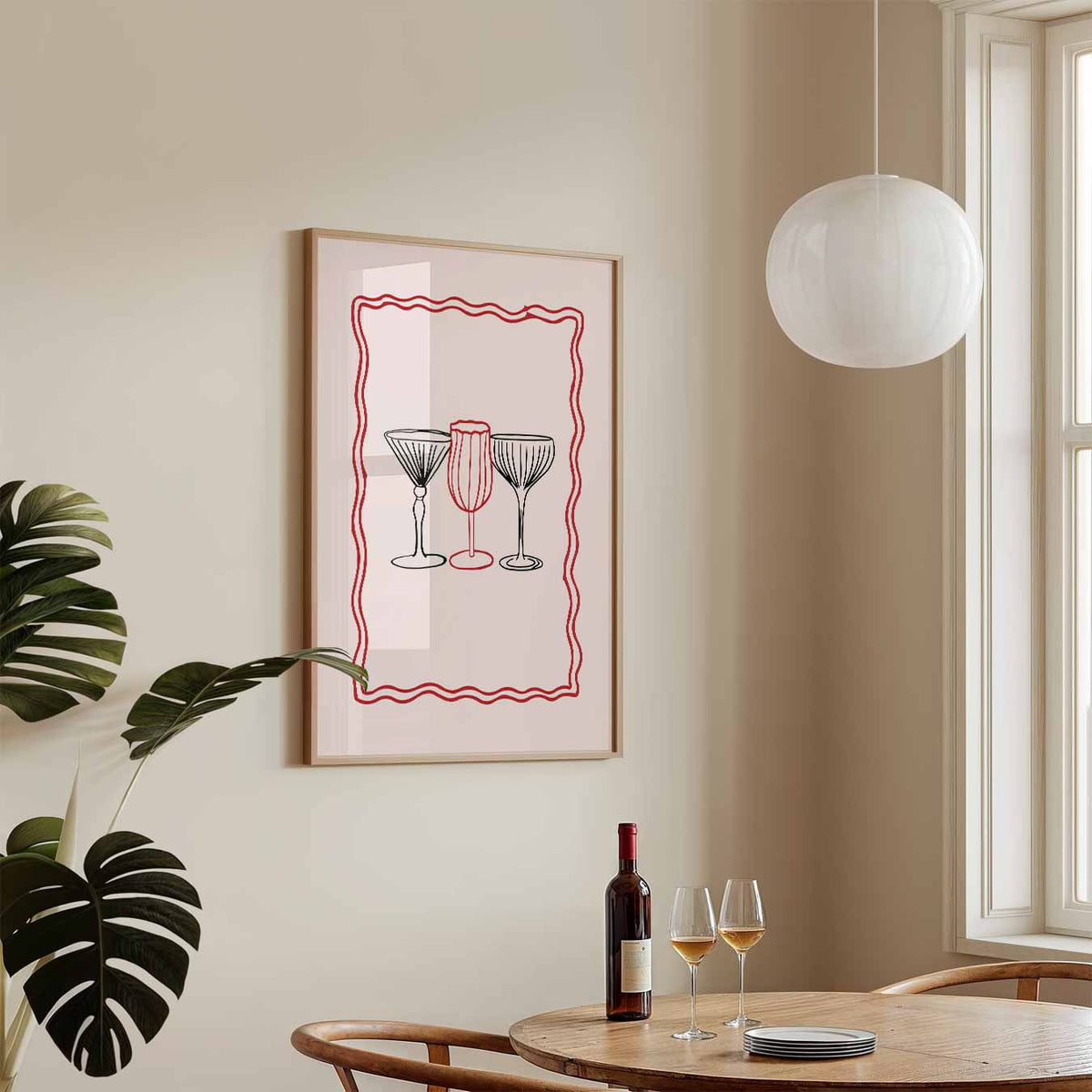 Elegante Cocktailglazen – keukenposter in staand formaat