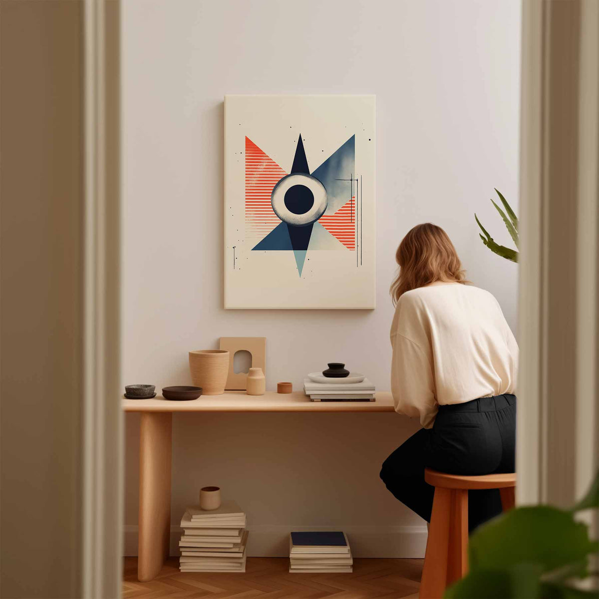 Geometrische Vortex – plexiglas kunstwerk als wanddecoratie