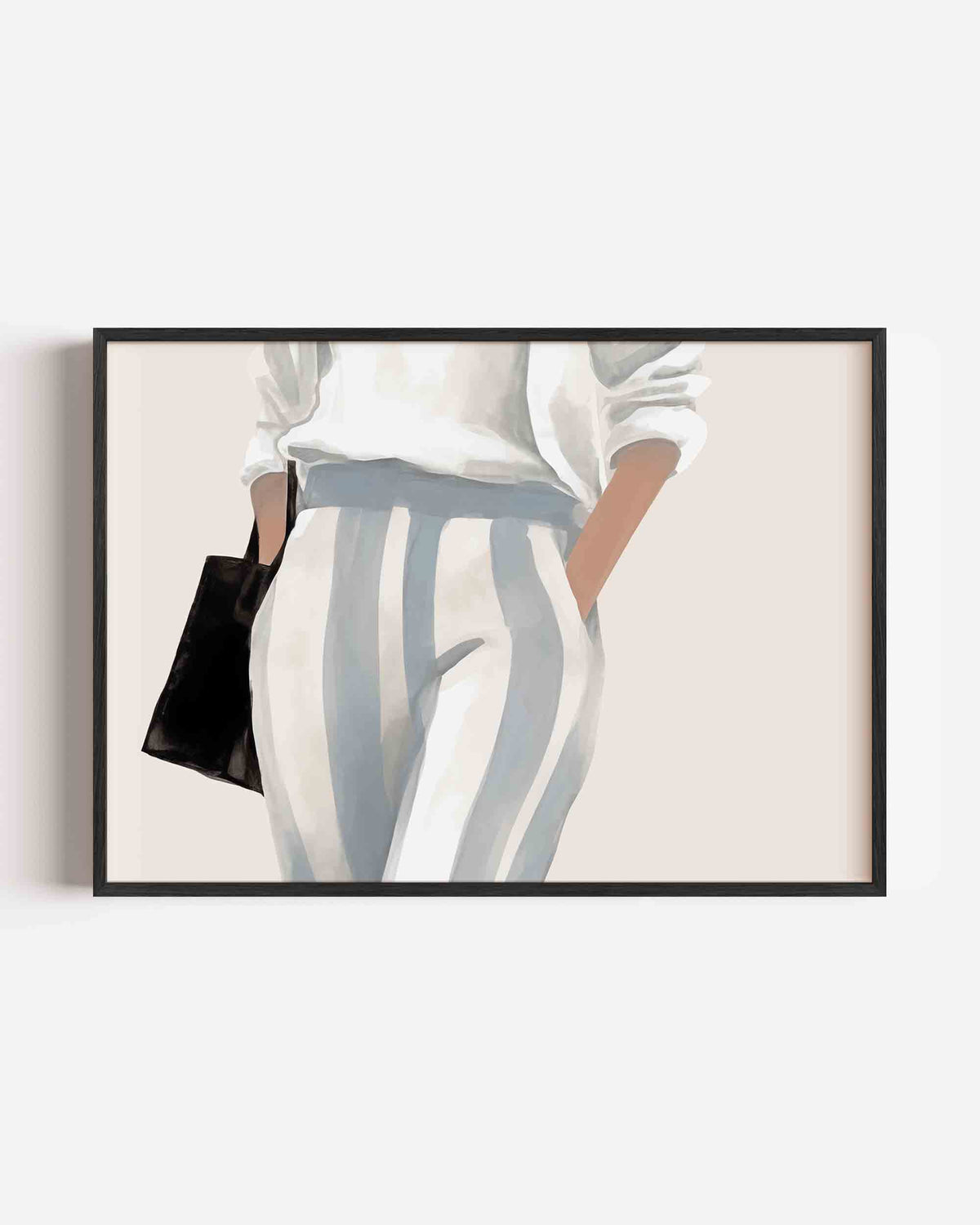 Modefiguur met tas – hedendaagse illustratie poster in landscape formaat
