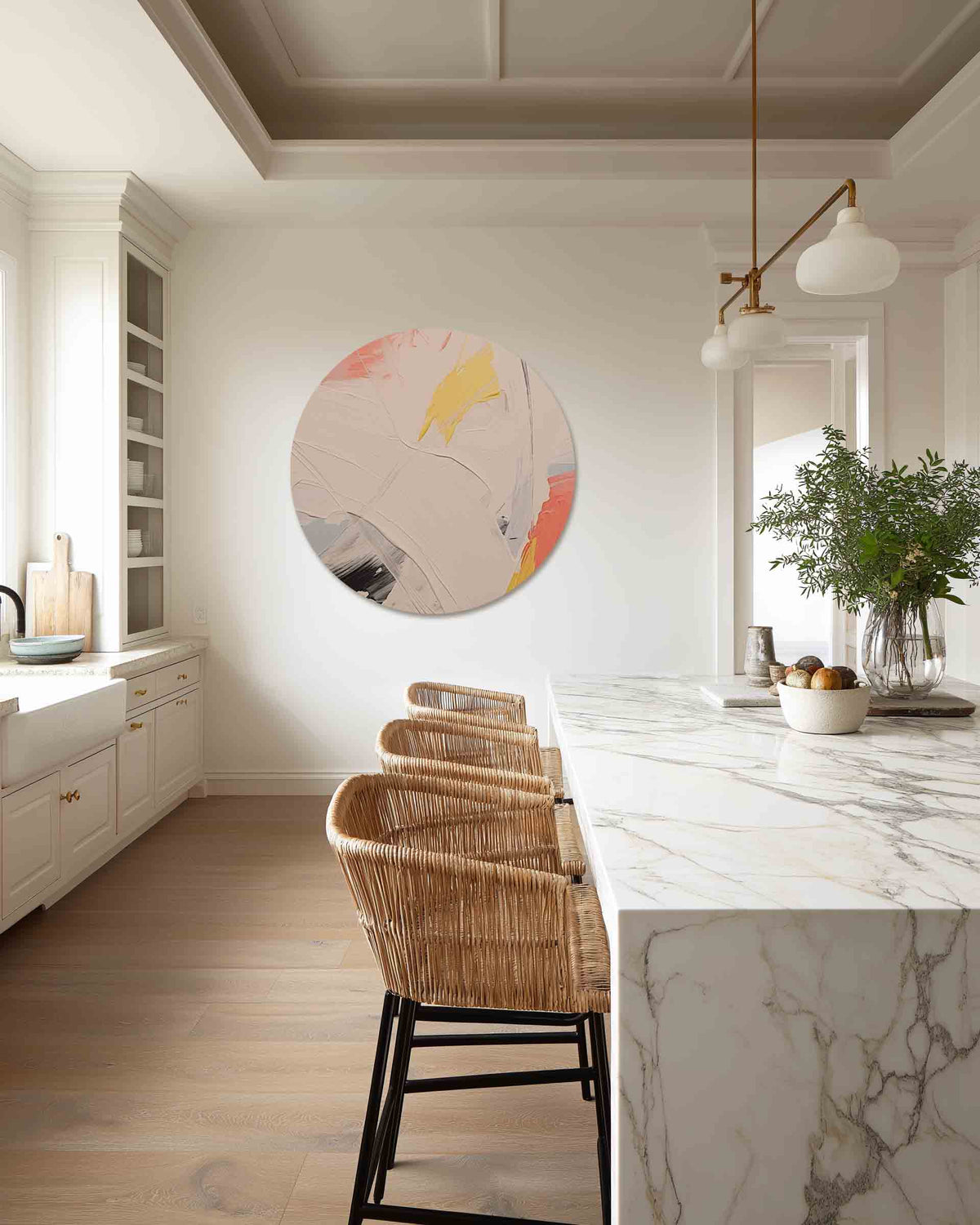 Abstracte vormen – abstracte muurcirkel als ronde wanddecoratie