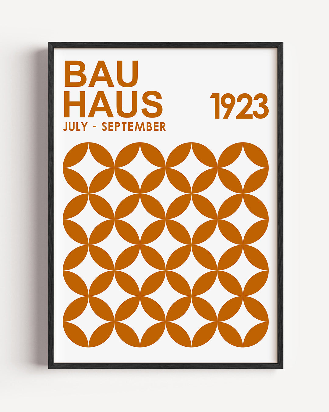 Cirkelpatroon en typografie – staande Bauhaus poster als wanddecoratie