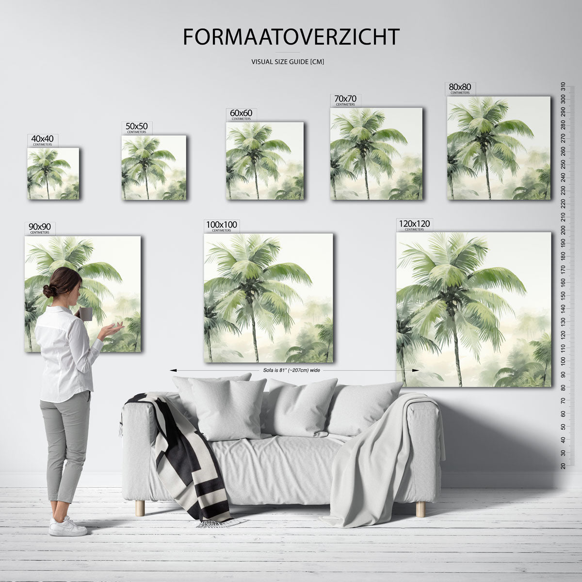 Tropische palm – tropische wandkunst als vierkante poster