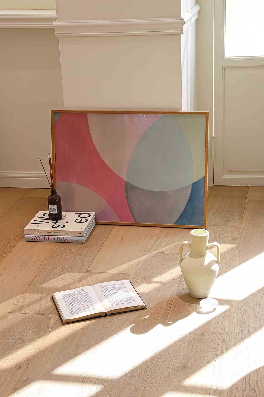 Abstracte cirkels – liggende kleurrijke abstracte wanddecoratie van WallArtistic