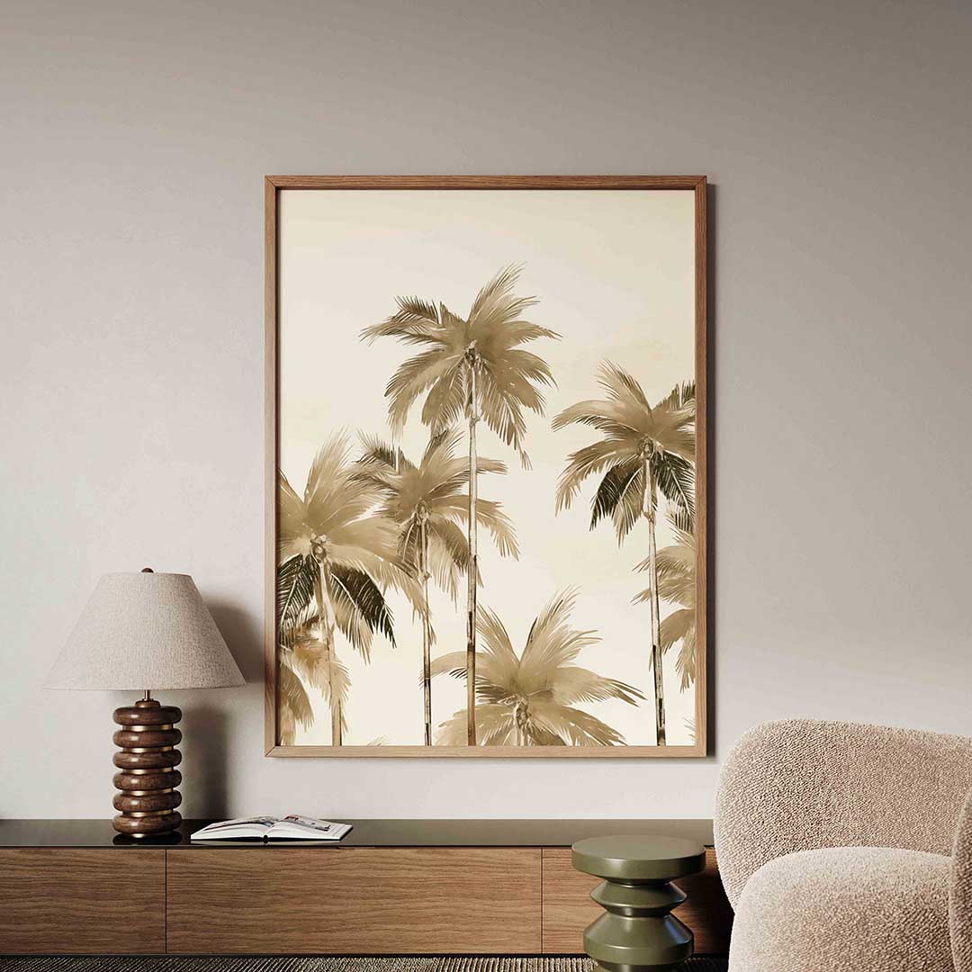 Palmboom silhouetten – tropische jungle poster in staand formaat