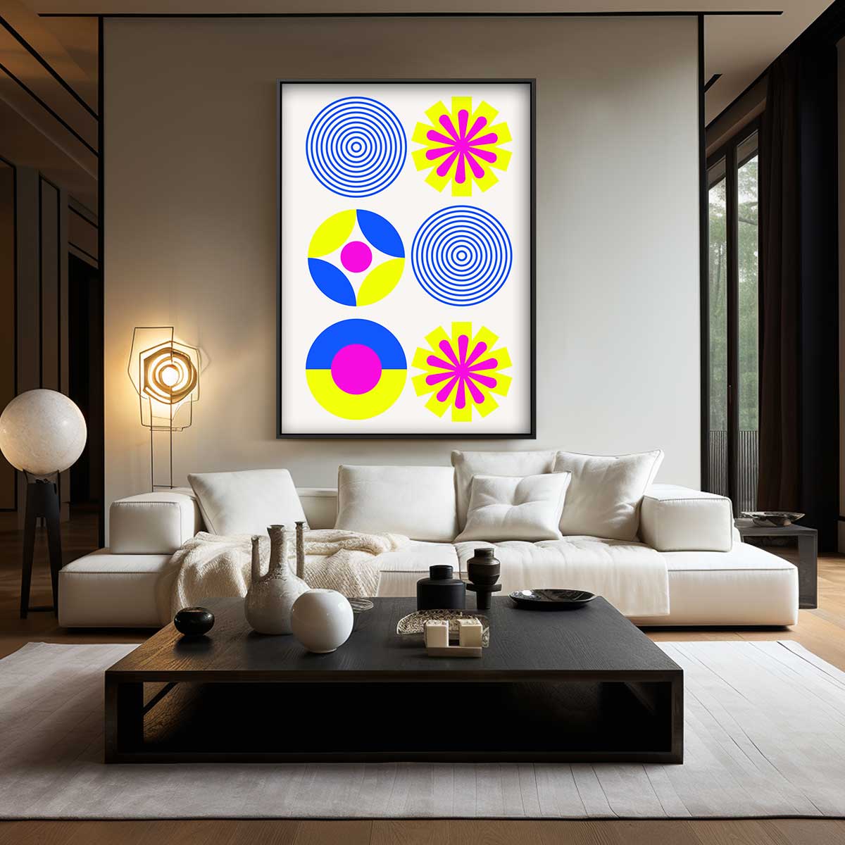 Kleurrijke Cirkelpatronen – modern portret kunstwerk van WallArtistic