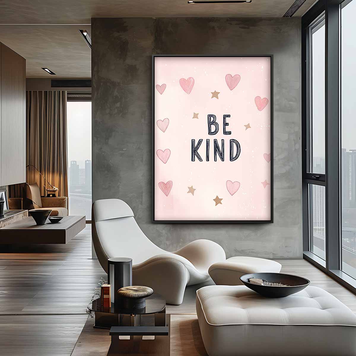 Be Kind Poster – canvas wanddecoratie in portret formaat