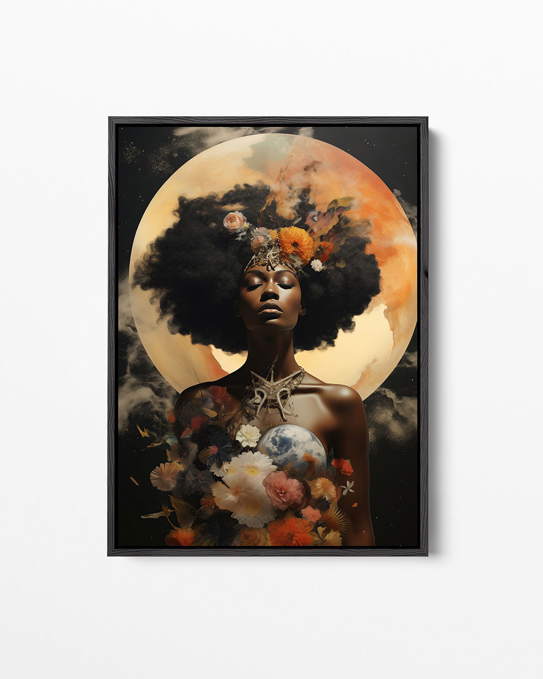 Kosmische bloemenpracht – staand wanddecoratie kunstwerk