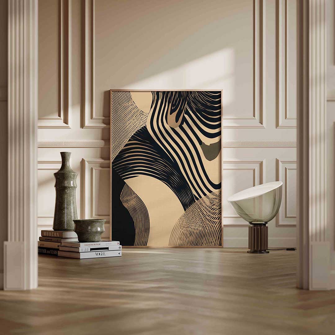 Abstracte lijnen – staande abstracte wanddecoratie van WallArtistic