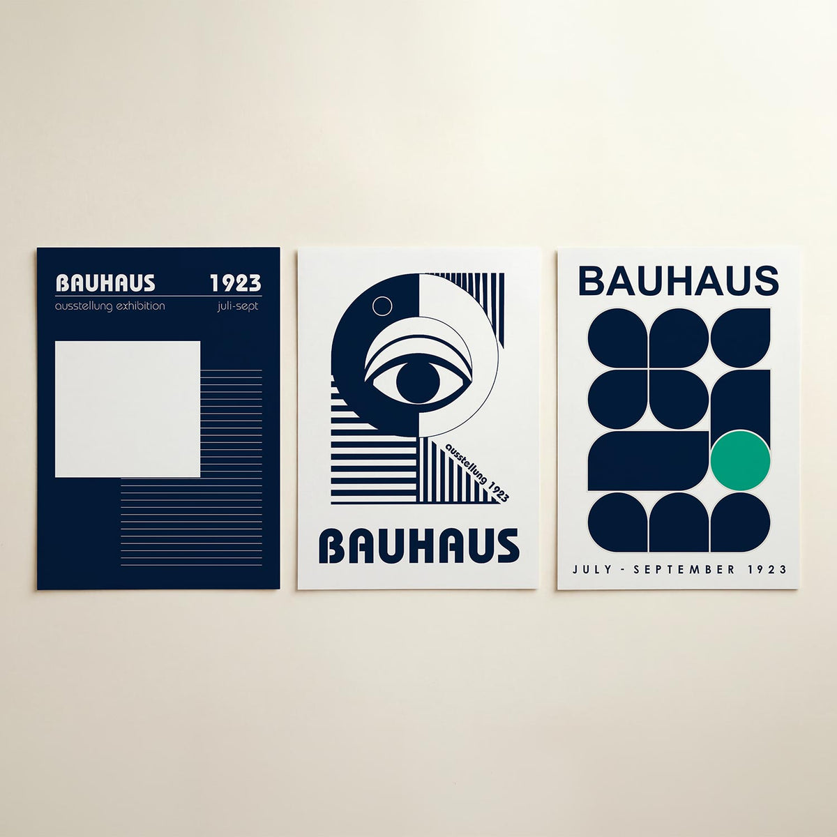 Lijnen en vlaken posterset – detailweergave – deze posterset in drie delen toont een spel van lijnen en vlakken. Een groot