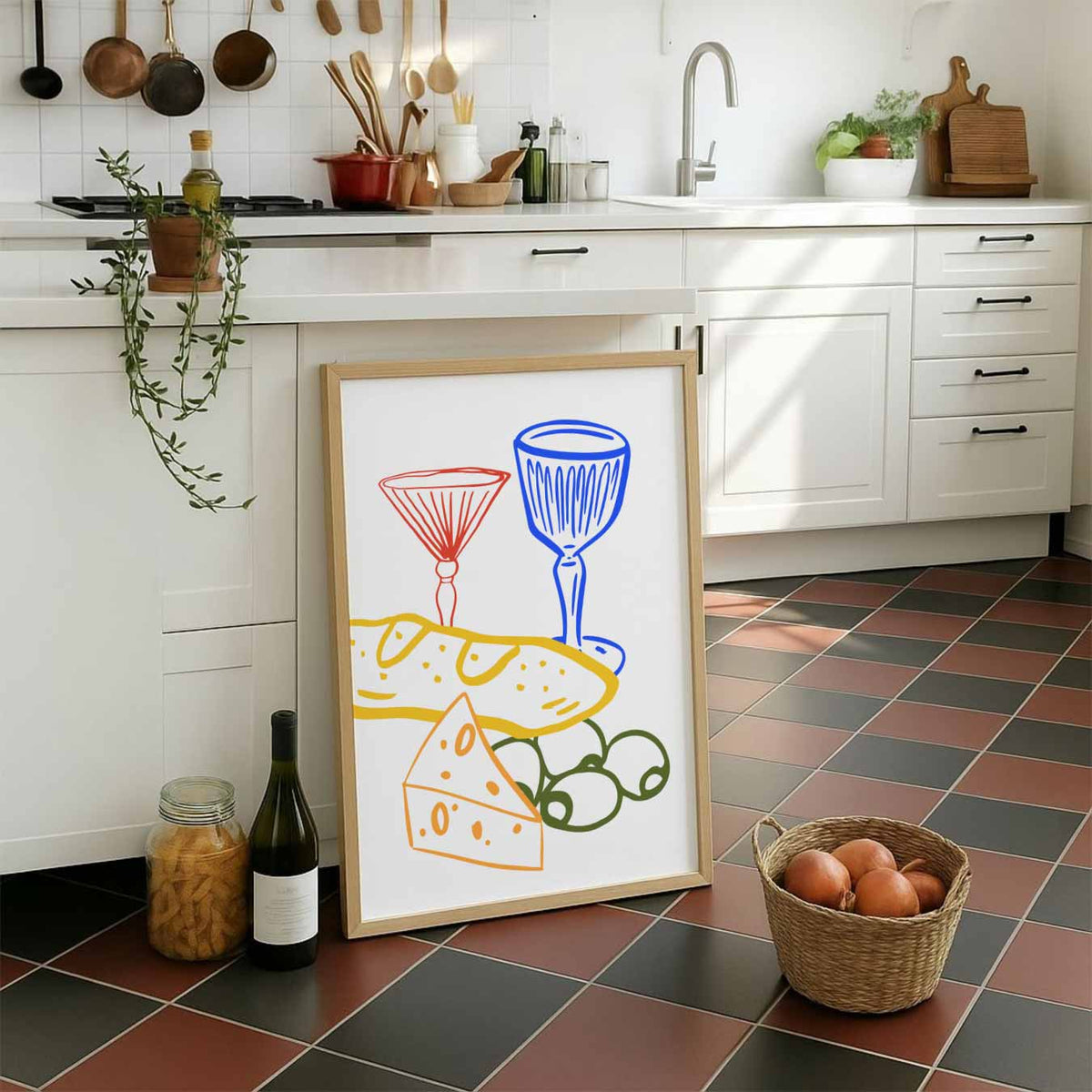 Gezellige Borrelavond – staande muurposter voor keuken of eethoek