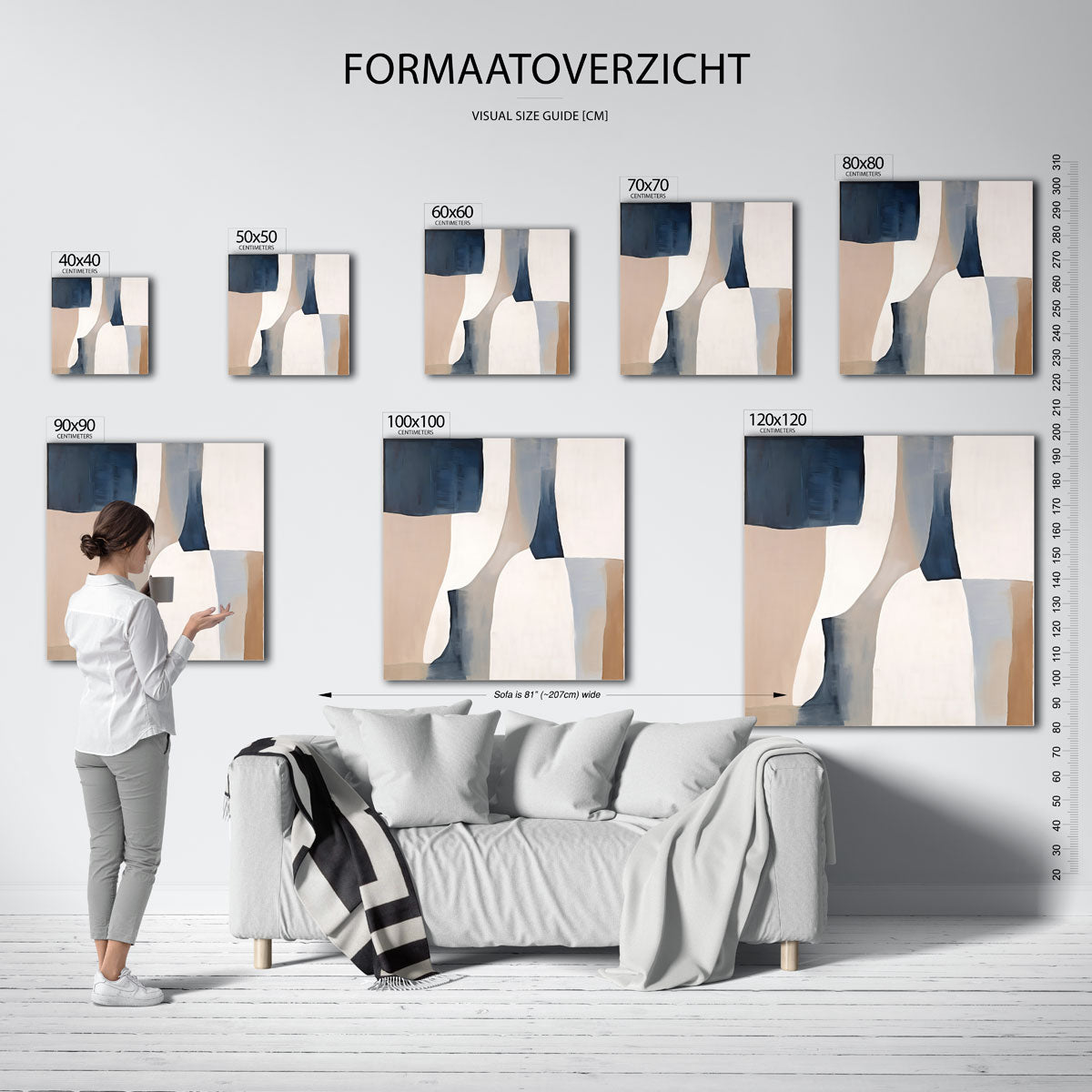 Abstracte vormen – vierkante muurposter met abstracte vormen