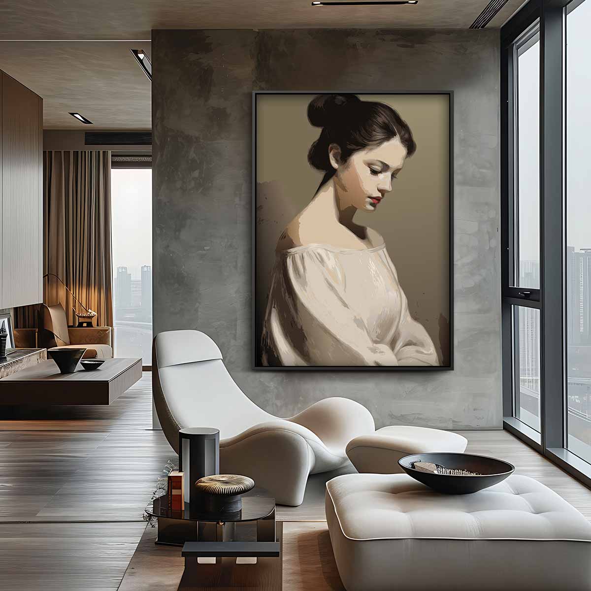 Elegante Dromerigheid – staand kunstwerk voor modern interieur