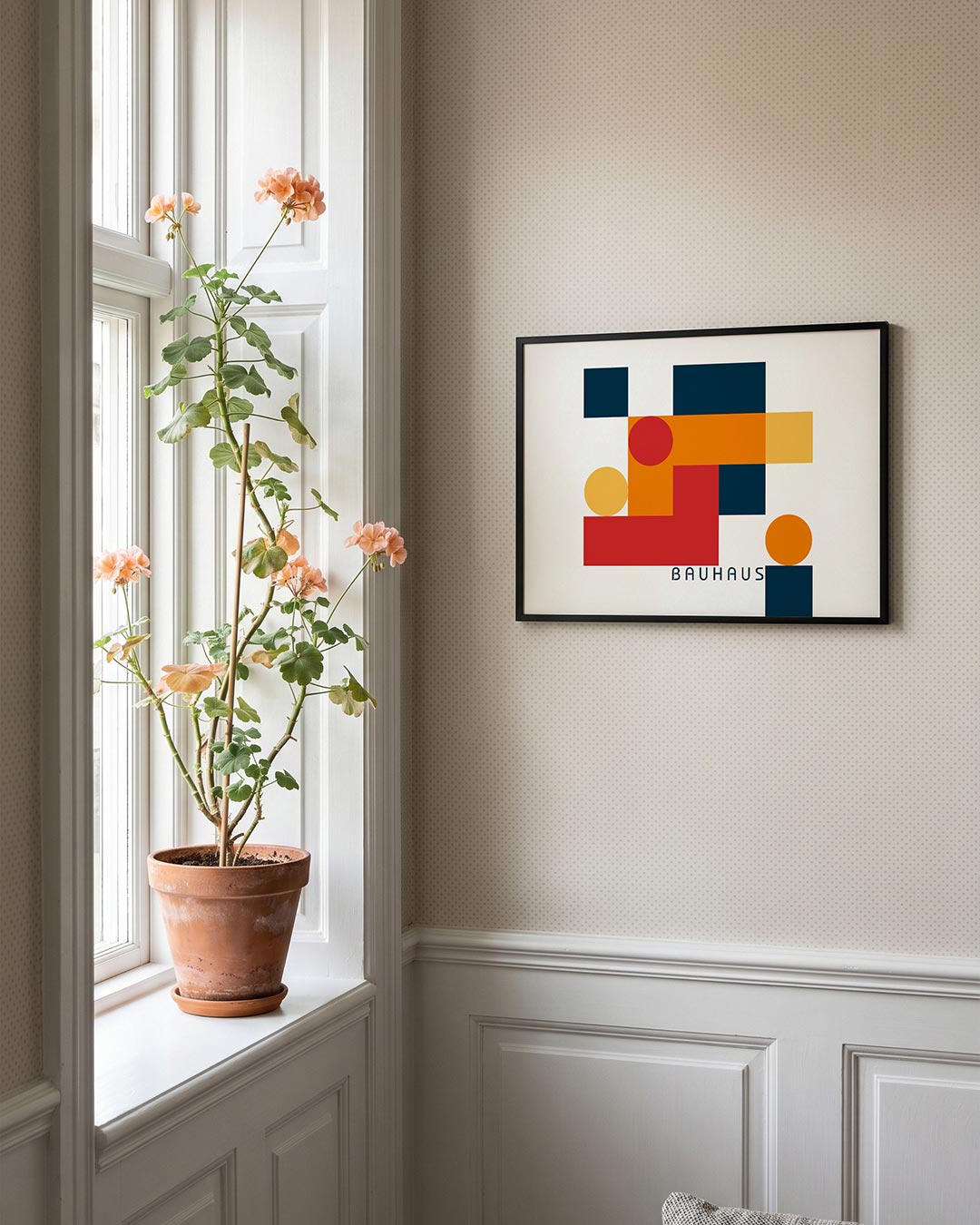 Vormen en vlakken – liggende Bauhaus poster voor aan de muur