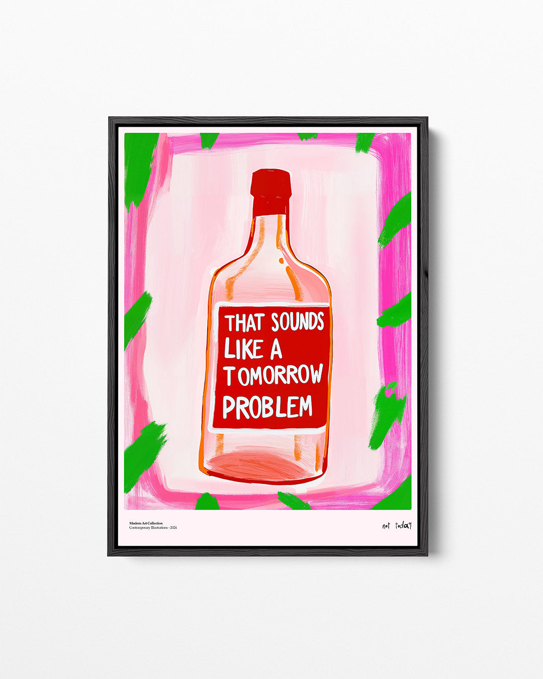 Kleurrijke fles illustratie – staand wanddecoratie kunstwerk