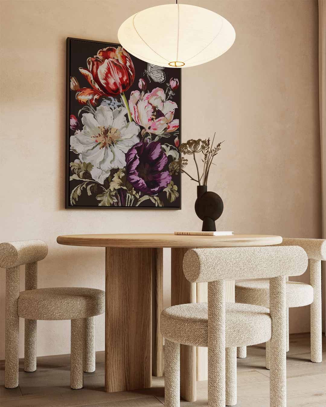 Bloemenpracht met Vlinder – staande wandkunst voor woonkamer of interieur