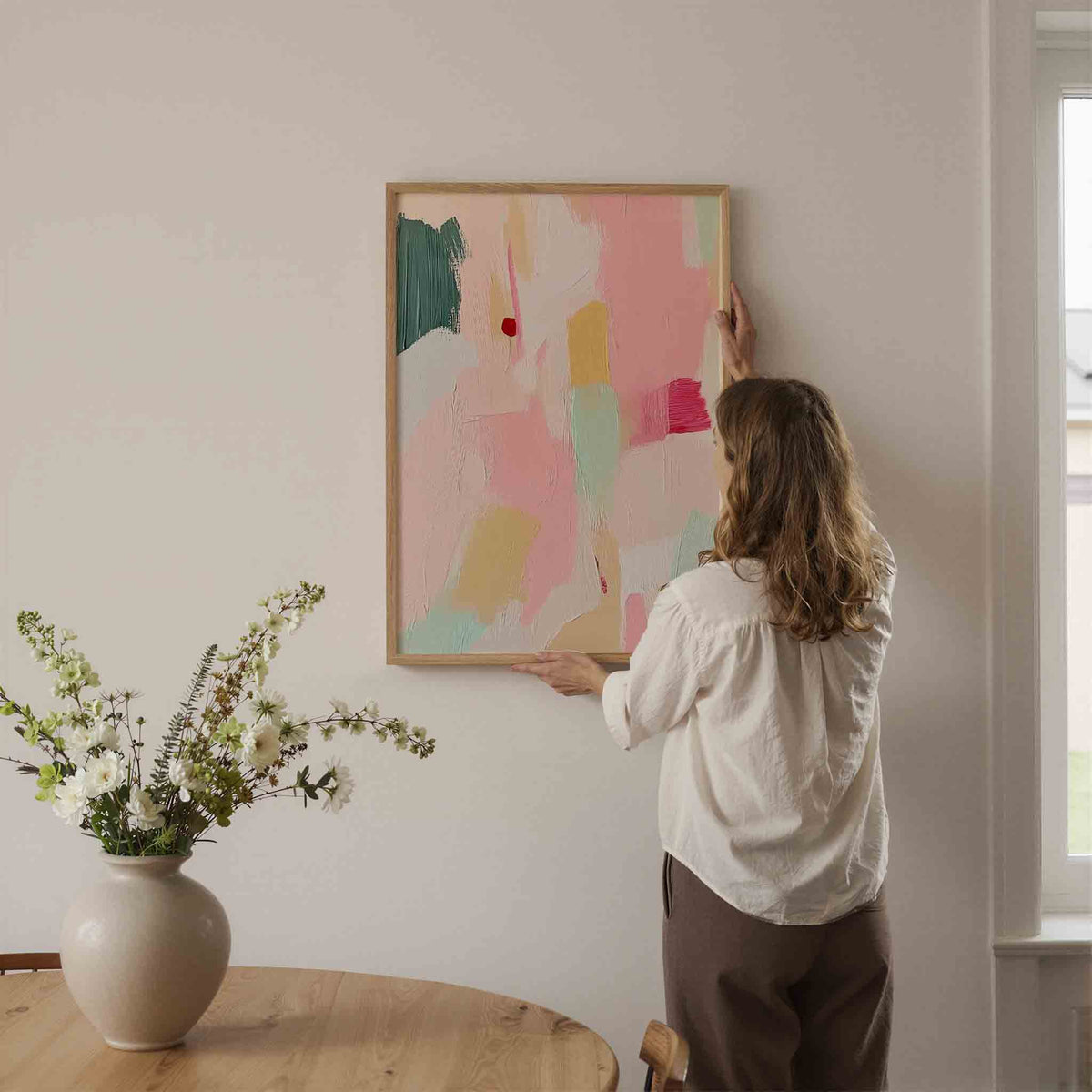 Abstracte pastelkleuren – dromerige illustratie als portret poster
