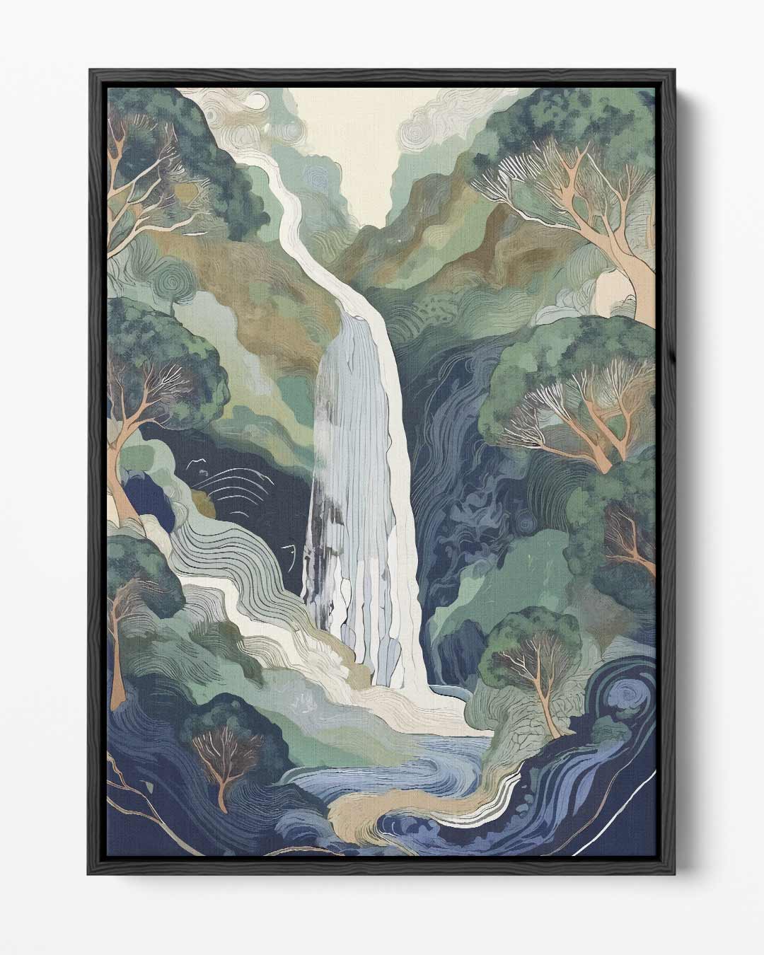 Groene Boswaterval – portret kunstwerk als wanddecoratie