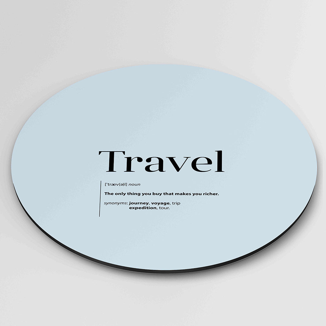 Travel definitie – ronde wanddecoratie met abstract ontwerp