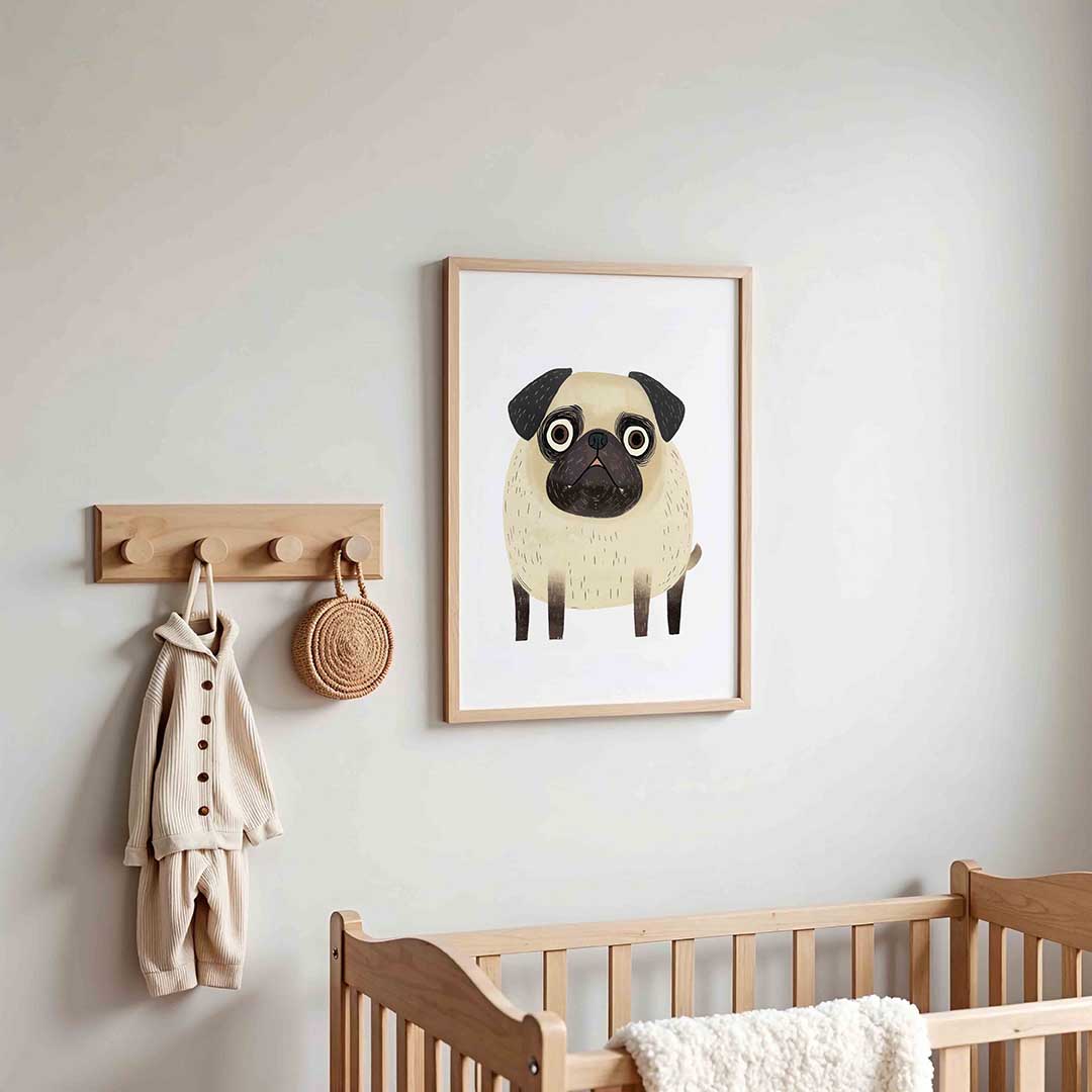 Hond met grote ogen – kinderposter in staand formaat