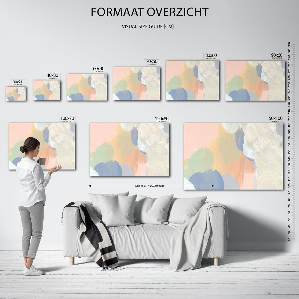 Abstracte vormen – liggende muurposter met artistieke uitstraling