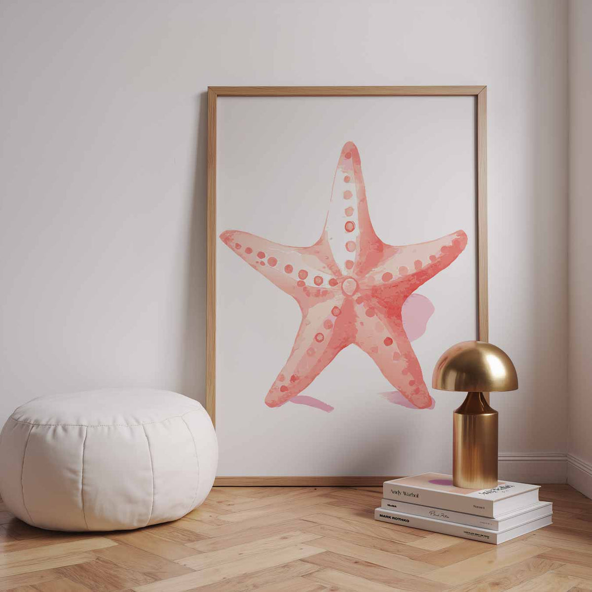 Rustige Zeester Wanddecoratie – zomerse wandkunst als portret poster