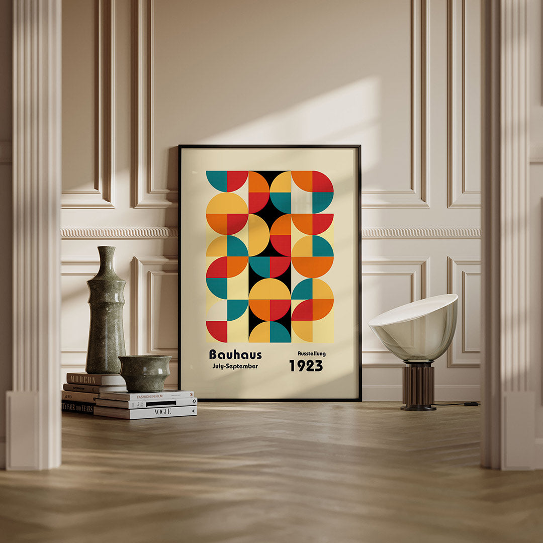 Vormritme en kleur – moderne Bauhaus wandkunst als poster