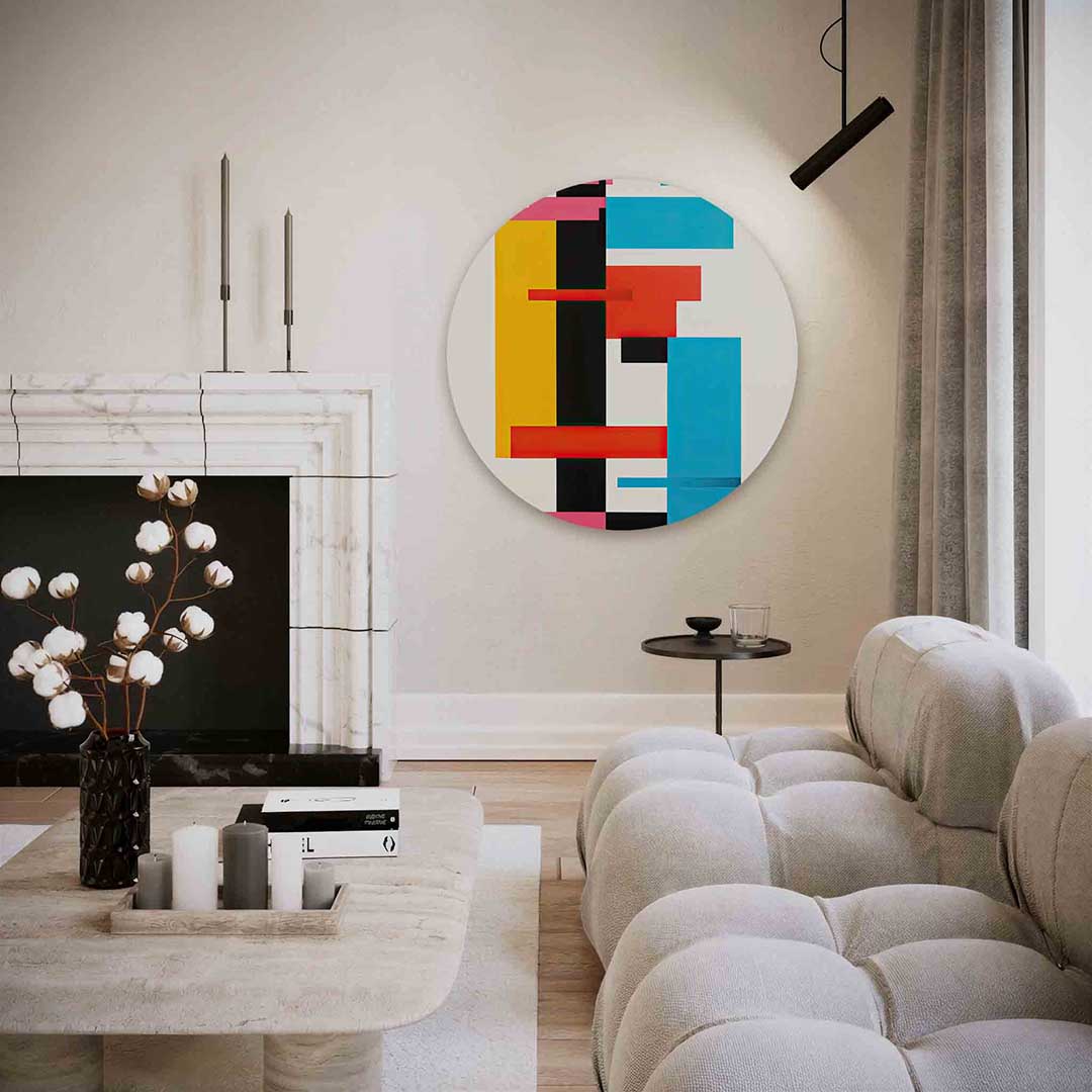 Geometrische vormen – abstracte textuur muurcirkel als wanddecoratie