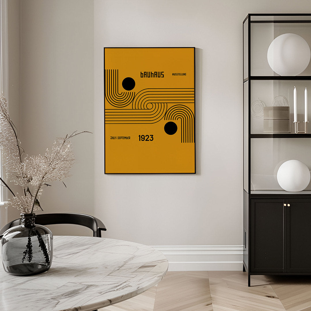 Lijnen en vlakken – geometrische Bauhaus poster in staand formaat