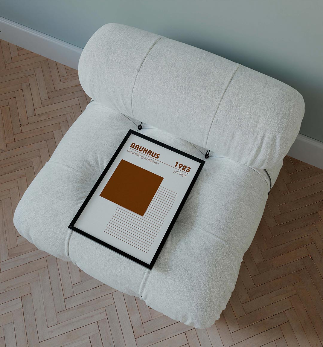 Vorm en lijnen – staande Bauhaus poster voor aan de muur