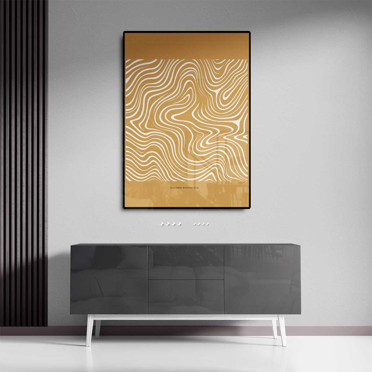 Golvende Lijnen Natuurprint – staand kunstwerk voor modern interieur
