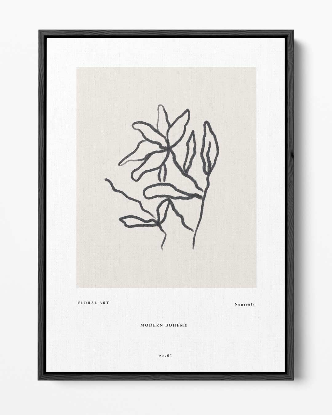 Minimalistische Bloemenlijntekening – portret kunstwerk als wanddecoratie