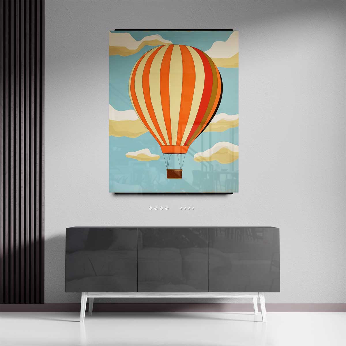 Vrolijke Luchtballon – canvas kunstwerk als wanddecoratie