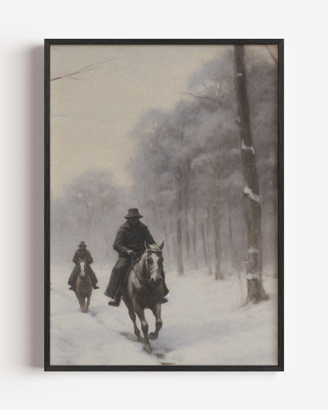 Paarden in Sneeuw – vintage portret poster als wanddecoratie