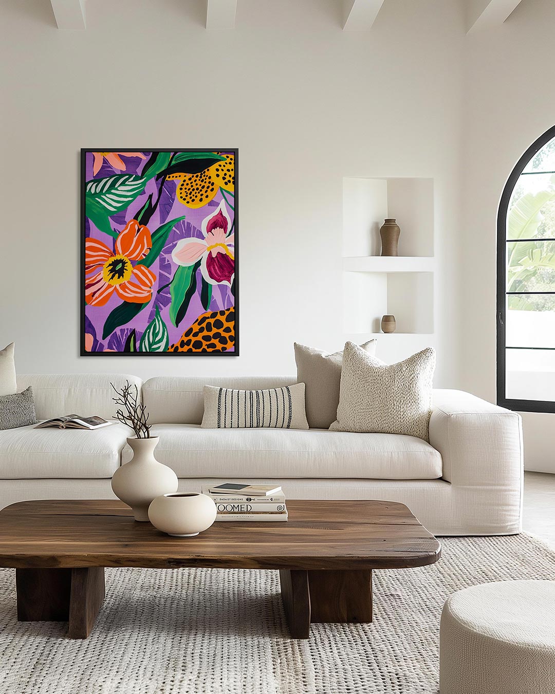 Vrolijke bloemenpracht – staand wanddecoratie kunstwerk