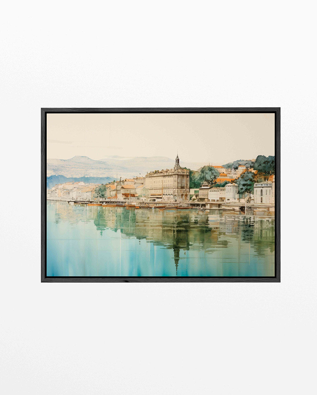Stad aan het water – liggend modern kunstwerk