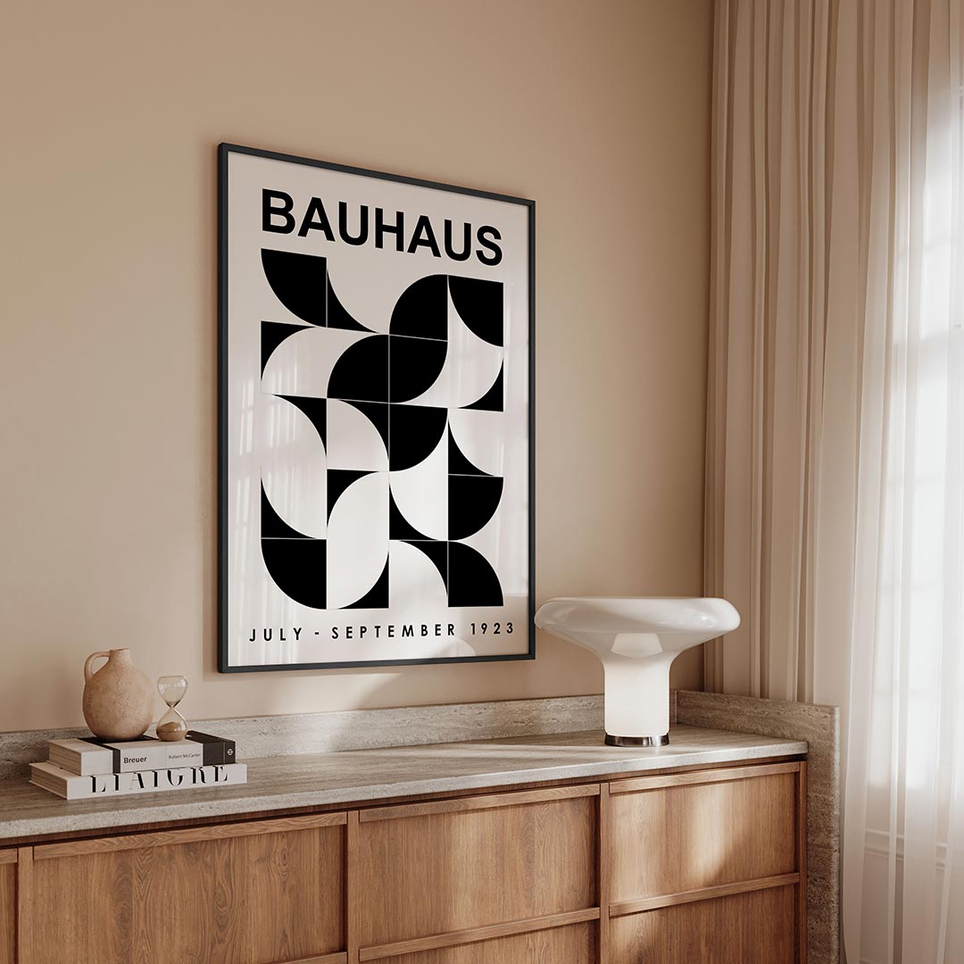 – geometrische Bauhaus poster in staand formaat
