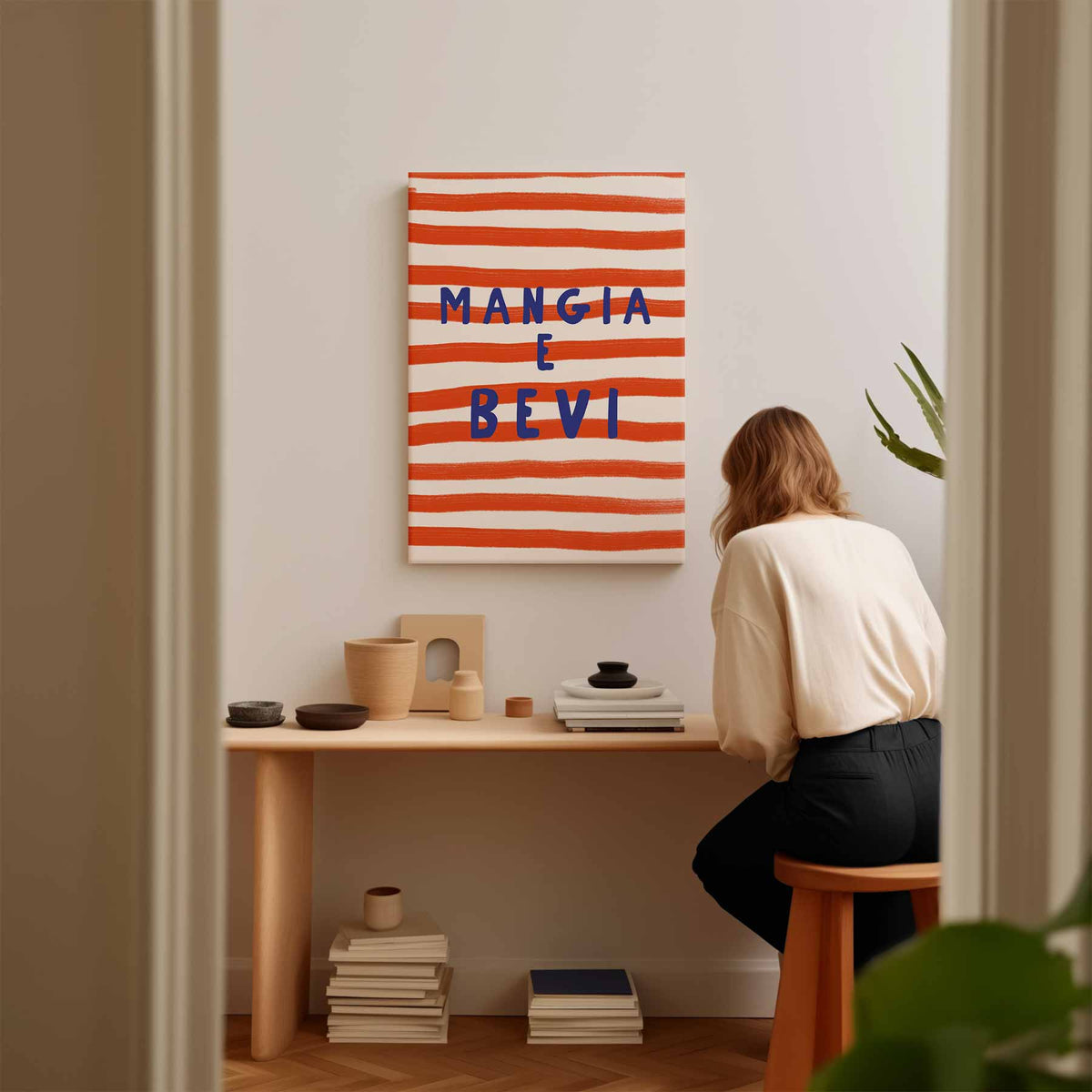 Mangia e Bevi – staande wandkunst voor woonkamer of interieur