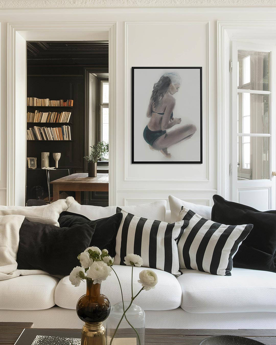 Zittende vrouw – staand wanddecoratie kunstwerk