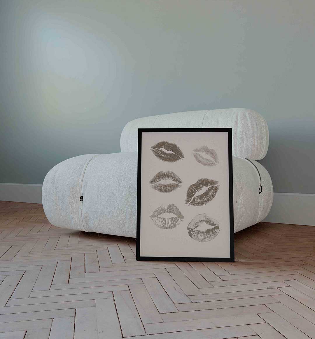 Lippenafdrukken – Pop Art wandkunst als portret poster