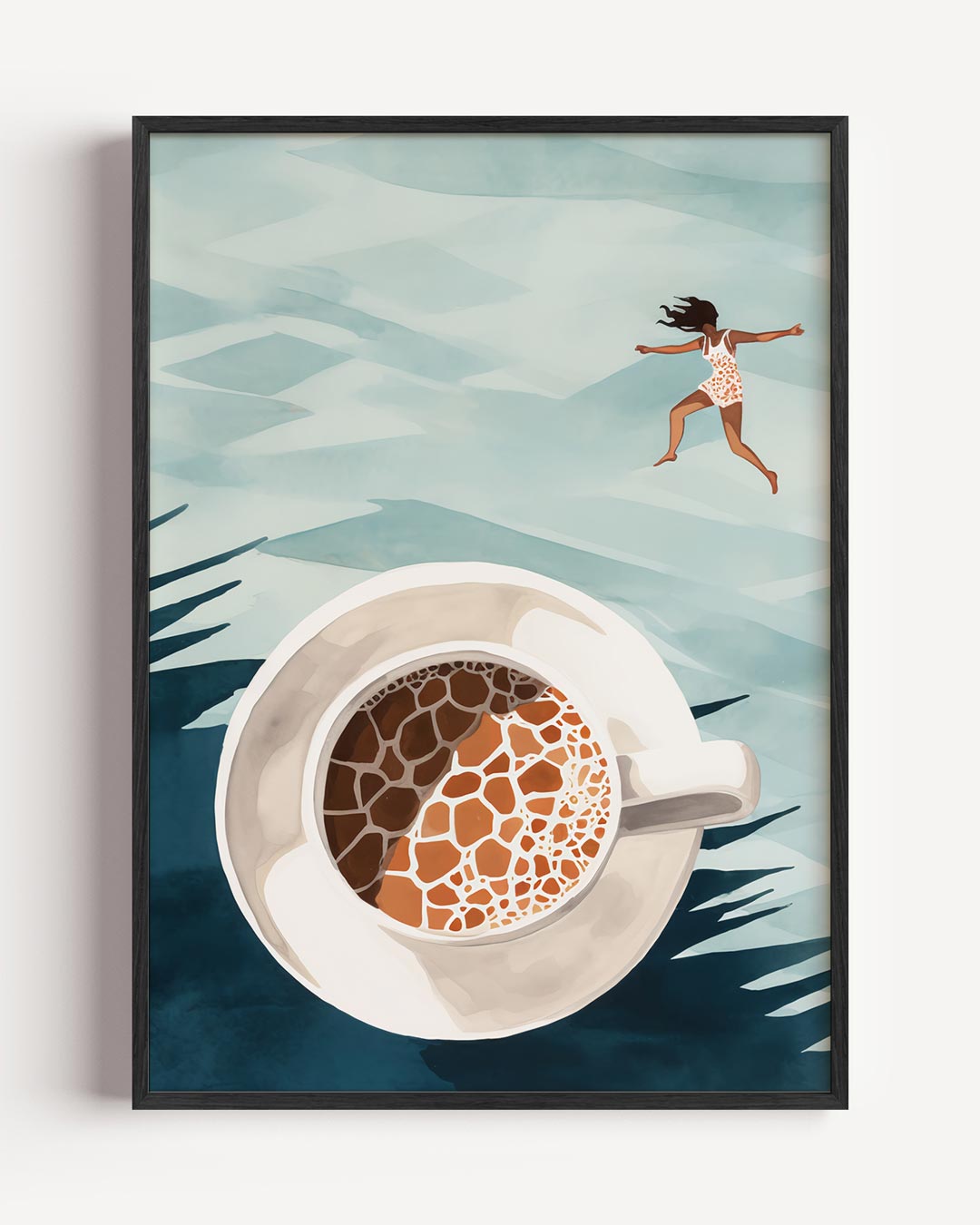 Vrouwelijke Vrijheid in Koffielandschap – keuken portret poster als wanddecoratie