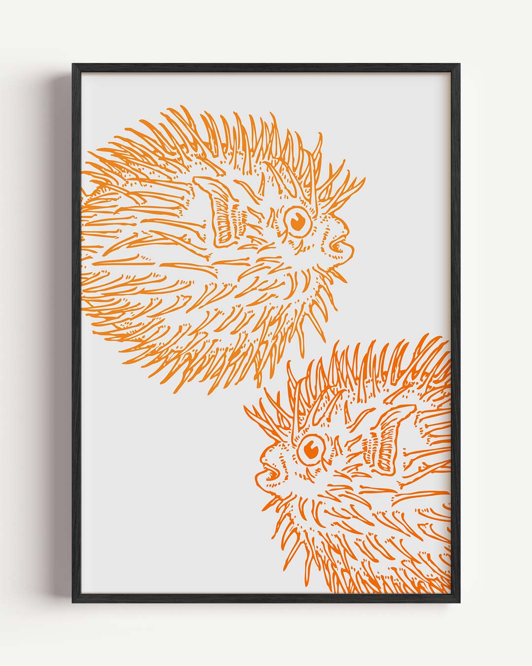 Vibey Zee-egel Illustratie – zeedieren portret poster als wanddecoratie