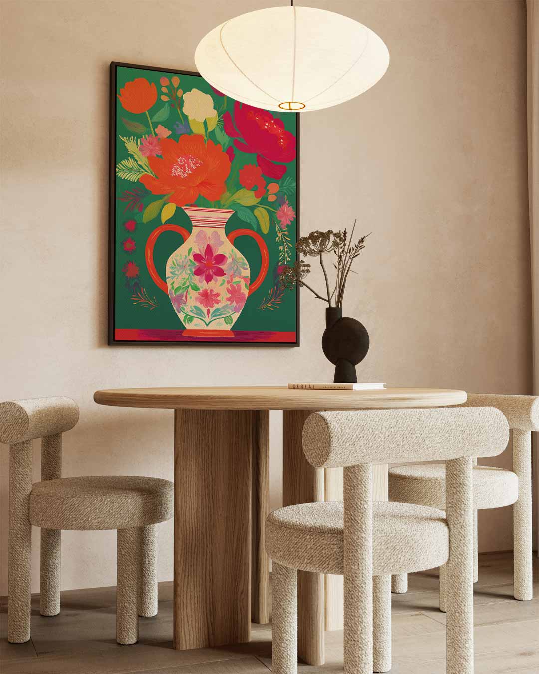 Bloemrijk Binnentuin – staande wandkunst voor woonkamer of interieur