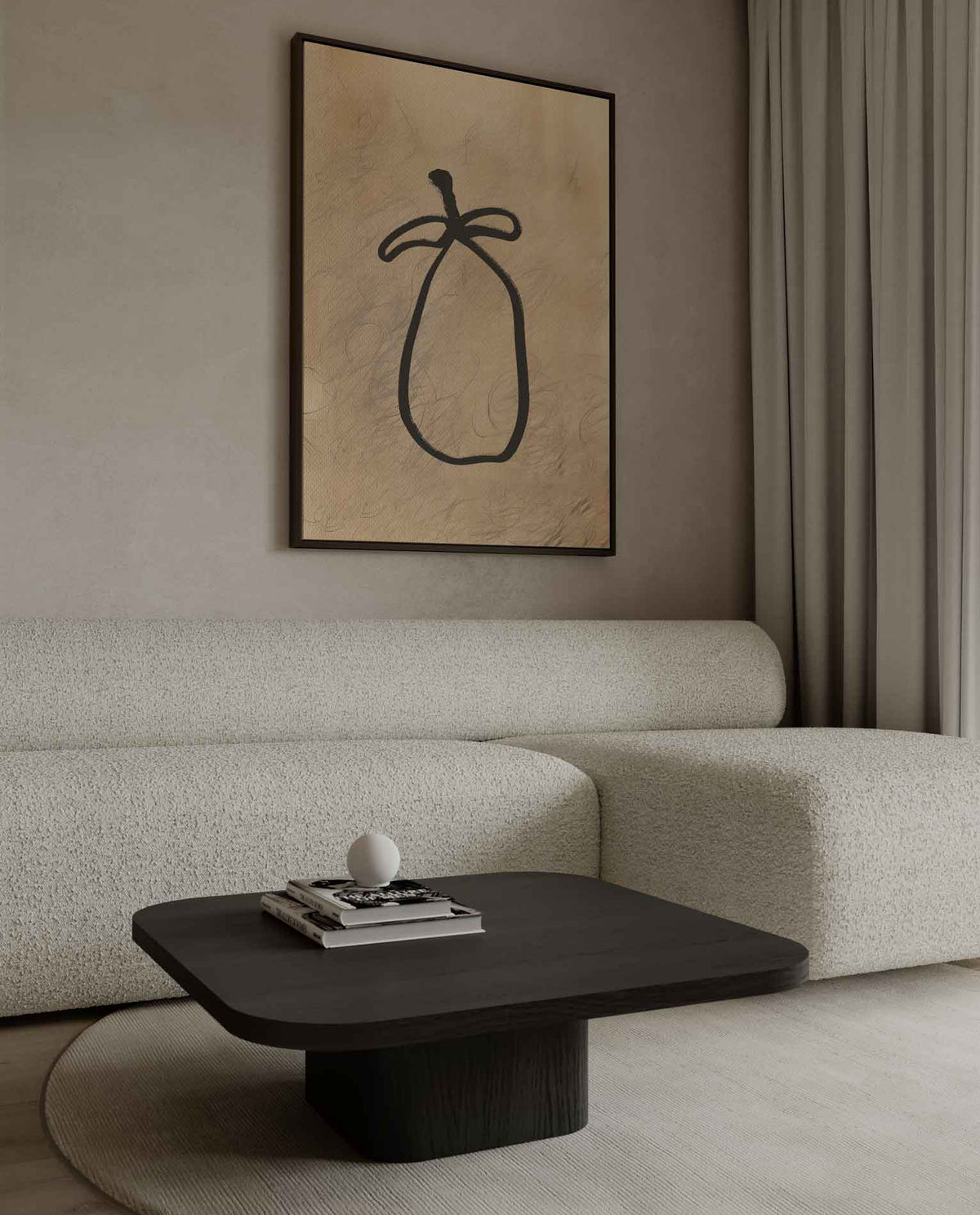 Simpele Schoonheid: Abstracte Vaas – canvas kunstwerk als wanddecoratie