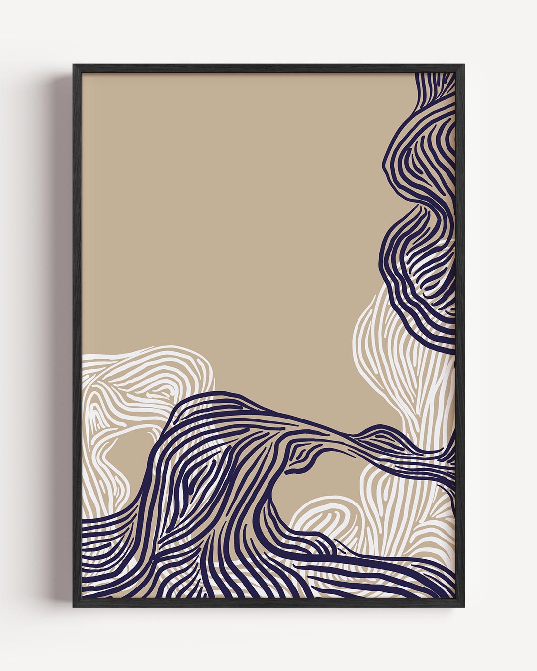 Moderne Abstracte Lijnkunst – abstracte portret poster als wanddecoratie