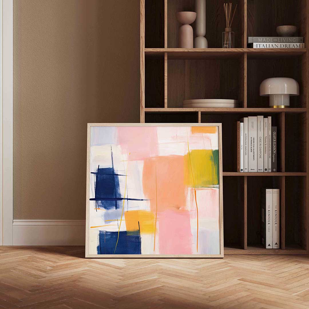Abstracte vormen – kleurrijke vierkante wanddecoratie van WallArtistic