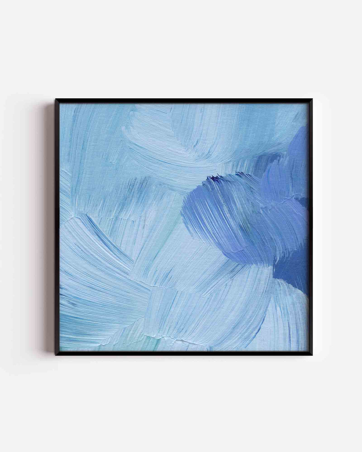 Blauwe penseelstreken – schilderkunst vierkante poster als wanddecoratie