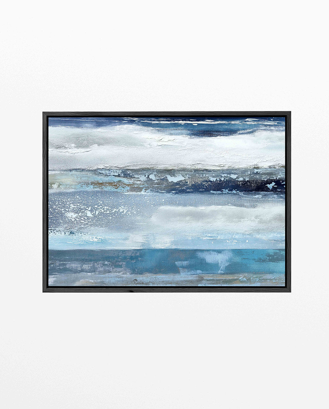 Luchtige blauwe horizont – liggend abstract kunstwerk
