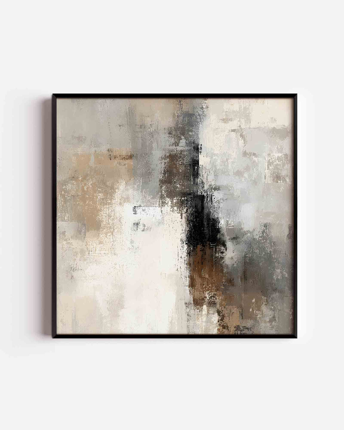 Abstracte beige en grijze – abstracte textuur vierkante poster als wanddecoratie
