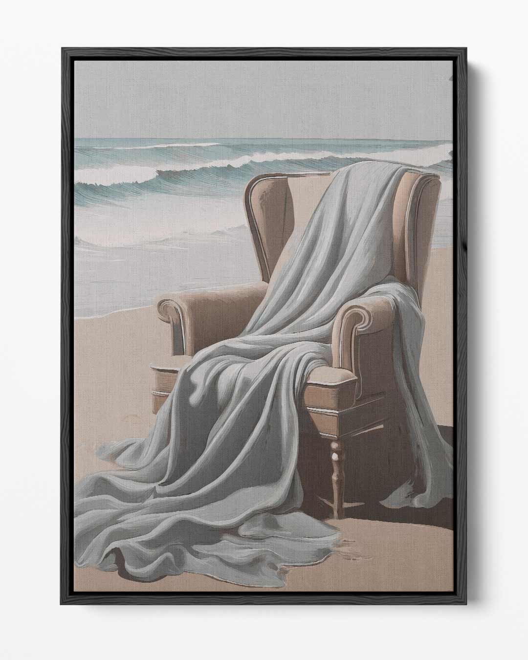 Strandstoel met Zilte Bries – portret kunstwerk als wanddecoratie