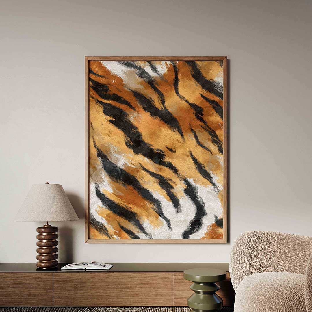Tijgerstrepen patroon – safari poster in staand formaat